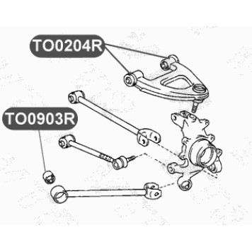 Сайлентблок полиуретановый нижней поперечной тяги задней подвески VTR TO0903RP-1
