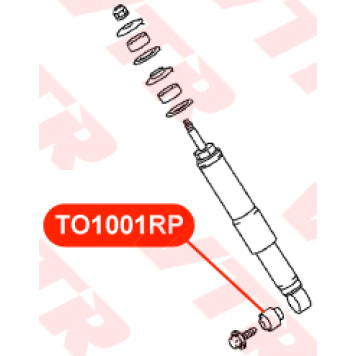Сайлентблок полиуретановый амортизатора задней подвески VTR TO1001RP-1
