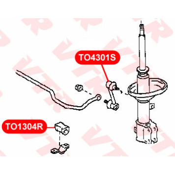 Втулка стабилизатора задней подвески, внутренняя VTR TO1304R-1