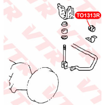 Втулка стабилизатора задней подвески, внутренняя VTR TO1313R-1