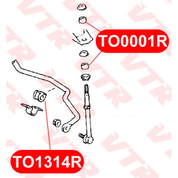 Втулка стабилизатора задней подвески VTR TO1314R-1
