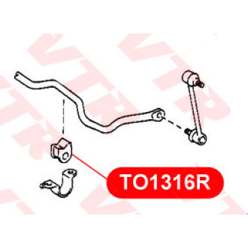 Втулка полиуретановая стабилизатора задней подвески VTR TO1316RP-1