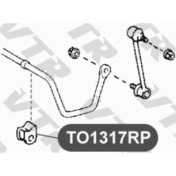 Втулка полиуретановая стабилизатора задней подвески VTR TO1317RP-1