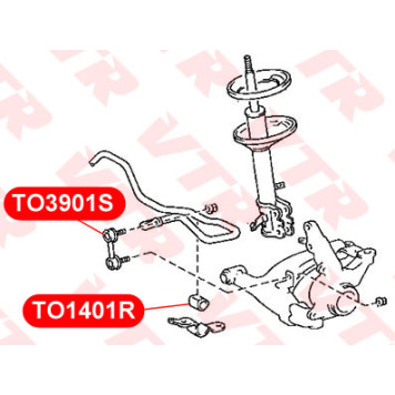 Втулка стабилизатора передней подвески, внутренняя VTR TO1401R-1