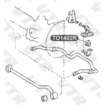 Втулка стабилизатора передней подвески, внутренняя VTR TO1402R-1