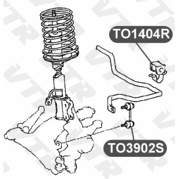 Втулка стабилизатора передней подвески, внутренняя VTR TO1404R-2