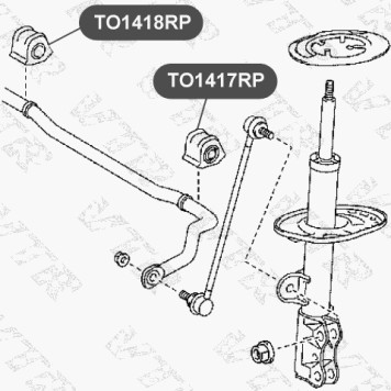 Втулка полиуретановая стабилизатора передней подвески; левая VTR TO1417RP-1