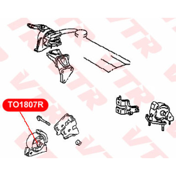 Сайлентблок передней подушки двигателя VTR TO1807R-1