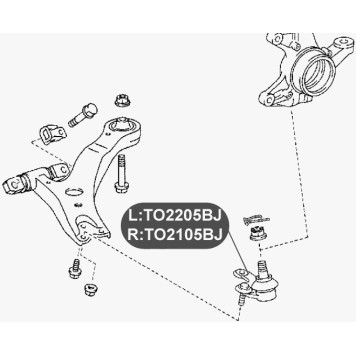 Опора шаровая нижнего рычага передней подвески, правая VTR TO2105BJ-1