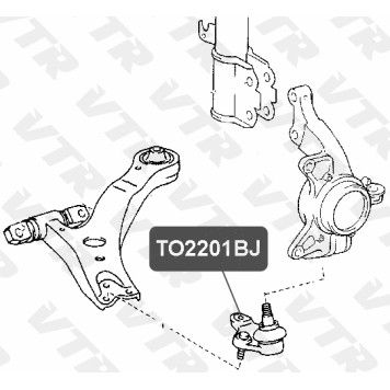 Опора шаровая нижнего рычага передней подвески, левая VTR TO2201BJ-1