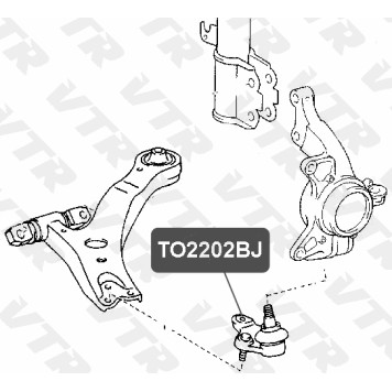 Опора шаровая нижнего рычага передней подвески, левая VTR TO2202BJ-1