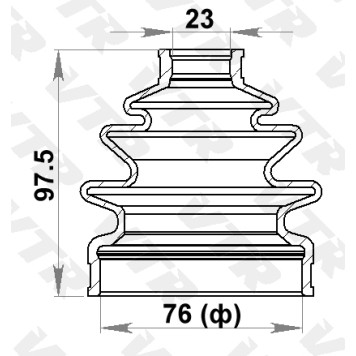 Чехол ШРУС переднего привода, внутренний (смазка+хомуты) VTR TO2404R-1