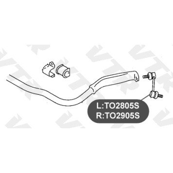 Тяга стабилизатора передней подвески, правая VTR TO2805S-1