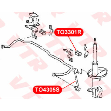 Втулка стабилизатора задней подвески, внутренняя VTR TO3301R-1