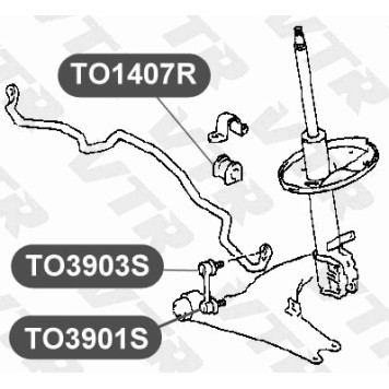 Тяга стабилизатора передней подвески VTR TO3901S-4