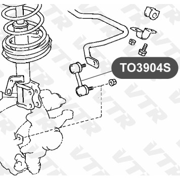 Тяга стабилизатора передней подвески VTR TO3904S-1