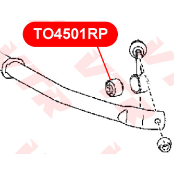 Сайлентблок полиуретановый тяги стабилизатора передней подвески VTR TO4501RP-1