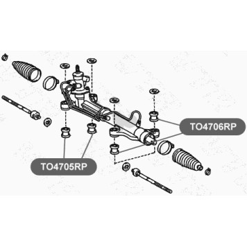 Сайлентблок полиуретановый рулевой рейки, левый VTR TO4706RP-1
