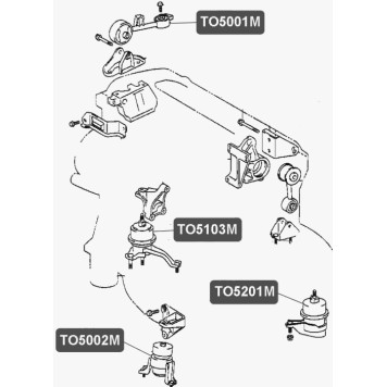 Подушка двигателя, передняя VTR TO5002M-1