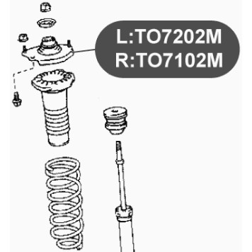Опора заднего амортизатора, правая VTR TO7102M-1