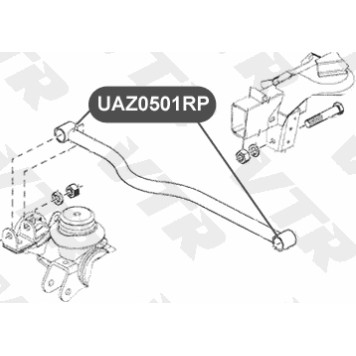 Сайлентблок полиуретановый поперечной тяги передней подвески VTR UAZ0501RP-1