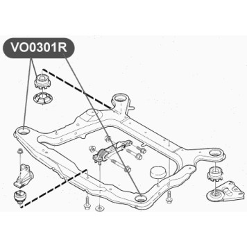 Сайлентблок подрамника передней подвески, передний VTR VO0301R-1