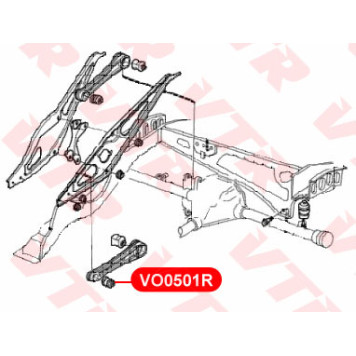 Сайлентблок продольной тяги задней подвески, передний VTR VO0501R-1