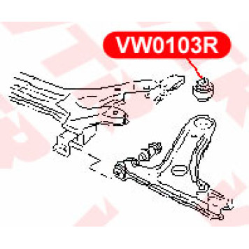 Сайлентблок нижнего рычага передней подвески, задний VTR VW0103R-1