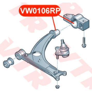 Сайлентблок полиуретановый рычага передней подвески, задний VTR VW0106RP-1