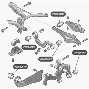 Сайлентблок полиуретановый цапфы задней подвески VTR VW0901RP-1