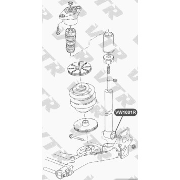 Втулка амортизатора задней подвески VTR VW1001R-1