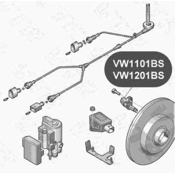 Датчик АБС передней подвески, левый VTR VW1201BS-1