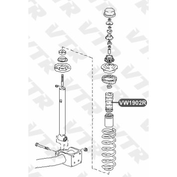 Отбойник стойки амортизатора задней подвески VTR VW1902R-1