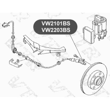 Датчик АБС задней подвески, левый VTR VW2203BS-1
