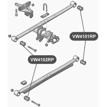 Сайлентблок полиуретановый рессоры задней подвески, передний VTR VW4102RP-1