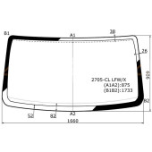 Стекло лобовое в клей (безполосы) GAZ GAZELLE II / баргузин / соболь 2705 VAN 2002- <b>XYG 2705-CL LFW/X</b>