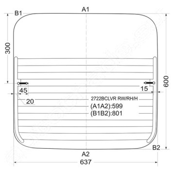 Стекло заднее (распашной двери) правое с обогревом FIAT DUCATO / PEUGEOT BOXER / CITROEN JUMPER 94-06 <b>XYG 2722BCLVR RW/RH/H</b>
