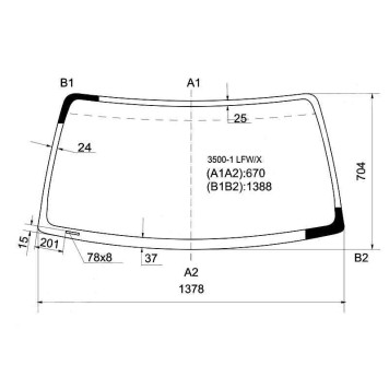 Стекло лобовое в клей TOYOTA 4-RUNNER / HILUX SURF / TACOMA WAGON 95- <b>XYG 3500-1 LFW/X</b>