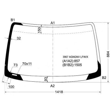 Стекло лобовое в клей HONDA HR-V 98-05 3 / 5D <b>XYG 3967AGNGNV LFW/X</b>