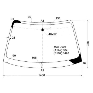 Стекло лобовое в клей SUBARU IMPREZA 00-07 5D WGN <b>XYG 44WS LFW/X</b>