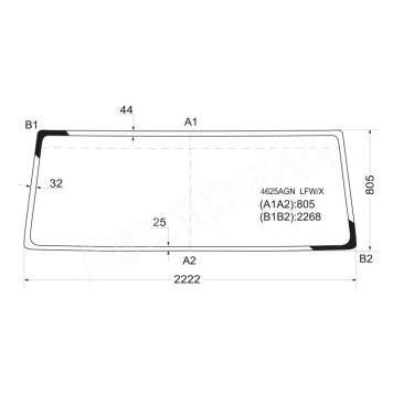 Стекло лобовое в клей DAF 75 / 85CF SERIES 93-08 <b>XYG 4625AGN LFW/X</b>