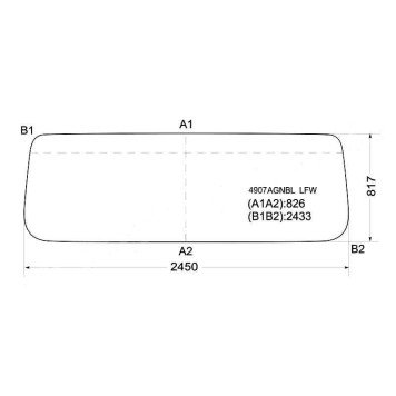 Стекло лобовое в резинку MAN F / FT90COMMAND WIDE / SHAANXI 86- <b>XYG 4907AGNBL LFW</b>