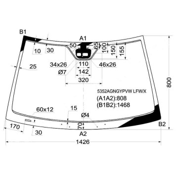 Стекло лобовое в клей MERCEDES C-CLASS C203 00-06 3D HBK <b>XYG 5352AGNGYPVW LFW/X</b>