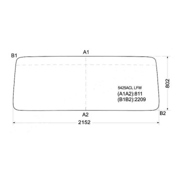 Стекло лобовое в резинку MERCEDES BENZ LP389 AK / 1626 / 1638 / 2432 / 813-1314 / VARIO TRUCK 80- <b>XYG 5425ACL LFW</b>