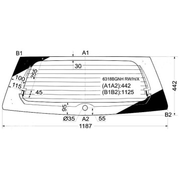 Стекло заднее (крышка багажника) с обогревом OPEL AGILA 08- <b>XYG 6318BGNH RW/H/X</b>