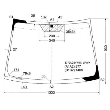 Стекло лобовое в клей TOYOTA YARIS VITZ 3D / 5D HBK 2006- <b>XYG 8370AGSVW1C LFW/X</b>