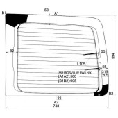 Стекло заднее (распашной двери) левое обогревом Volkswagen CADDY KOMBI VAN 2004- <b>XYG 8581BGSVLUW RW/LH/X</b>