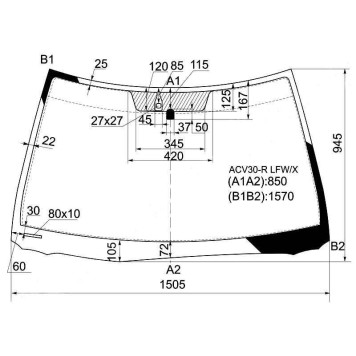 Стекло лобовое в клей TOYOTA CAMRY 2001-2006 <b>XYG ACV30-R LFW/X</b>