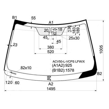 Стекло лобовое в клей TOYOTA CAMRY ACV50 4D SED 2012- <b>XYG ACV50-L-VCPS LFW/X</b>