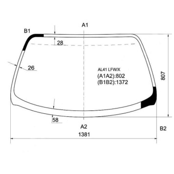 Стекло лобовое в клей TOYOTA TERCEL / CORSA / COROLLA II 90-94 3D / 4D <b>XYG AL41 LFW/X</b>